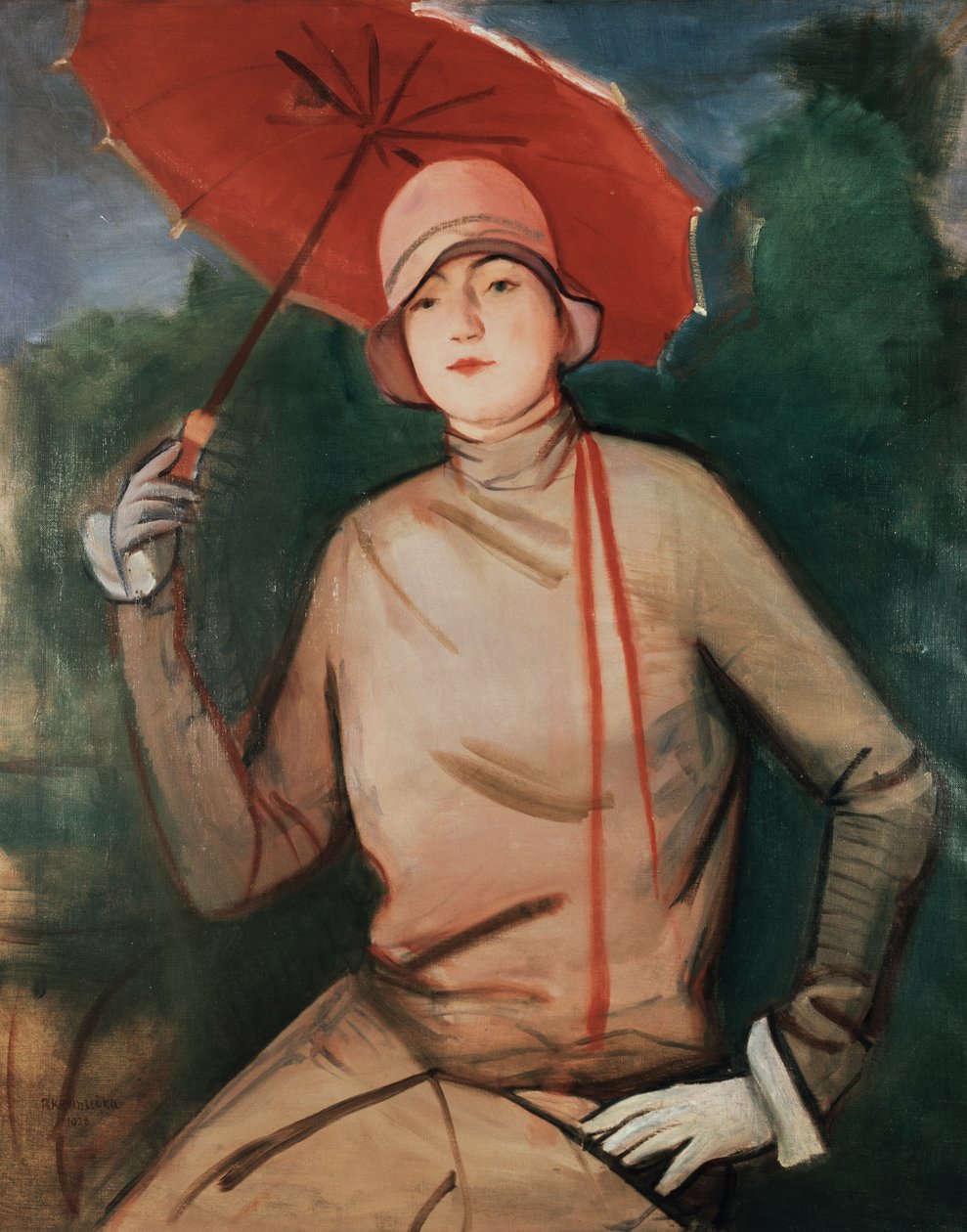 Portrett av kunstnerens kone av Rudolf Kremlicka