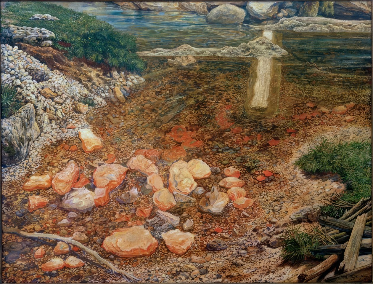 Durch ein Hindernis gestauter Bach von Rudolf Schlichter