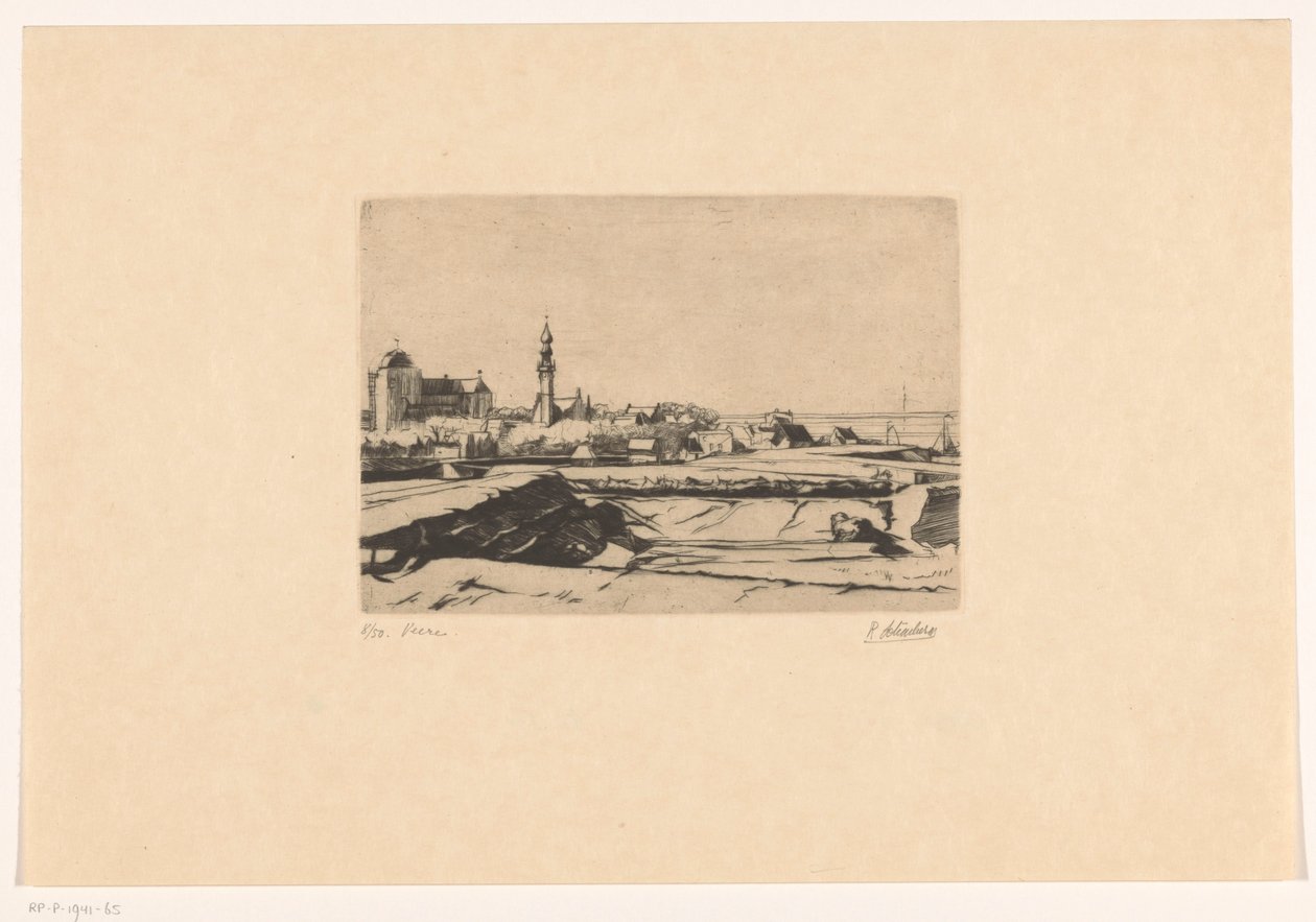 Veere (original tittel på objekt) av Rudolf Schönberg (signed by artist)