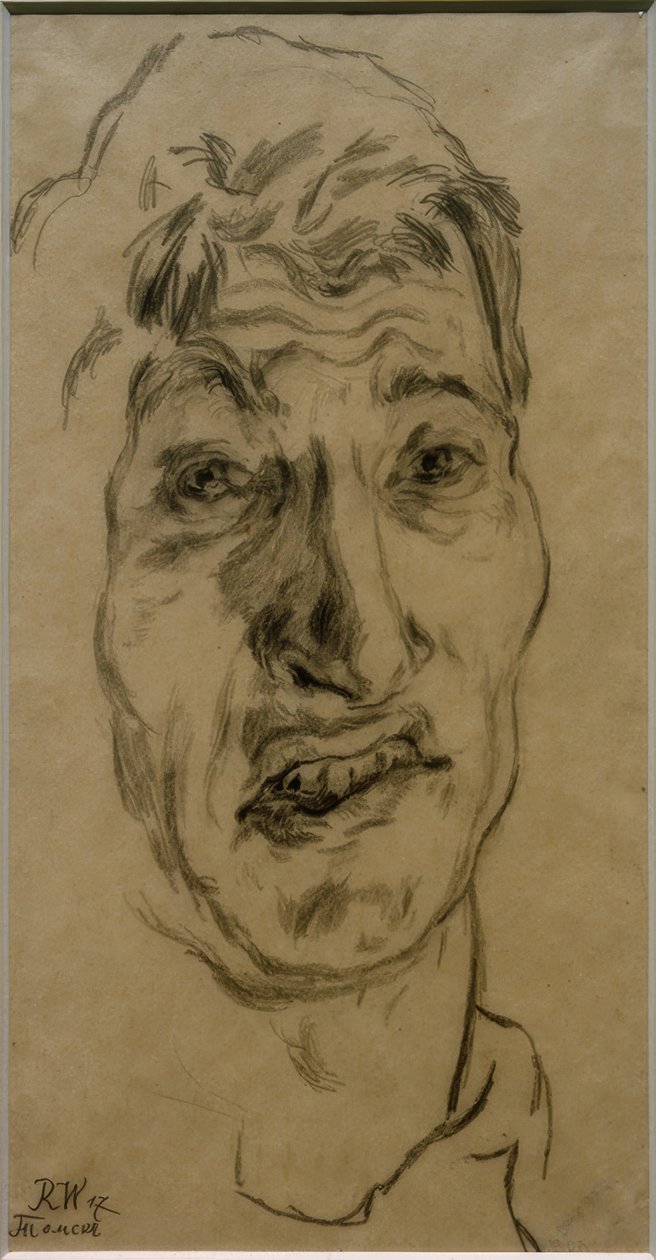Selvportrett som fange (i Russland) av Rudolf Wacker