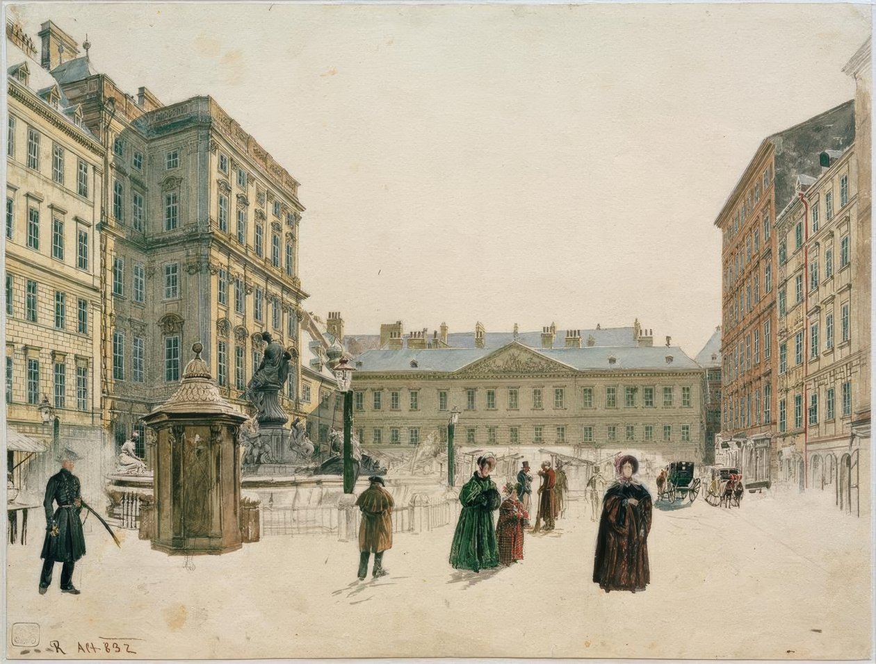 Det nye markedet i Wien av Rudolf von Alt