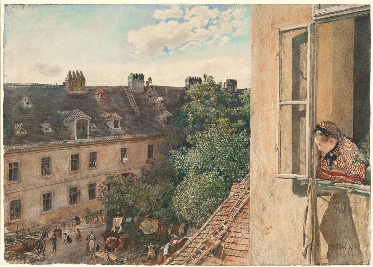 Utsikt over Alservorstadt, 1872 av Rudolf von Alt
