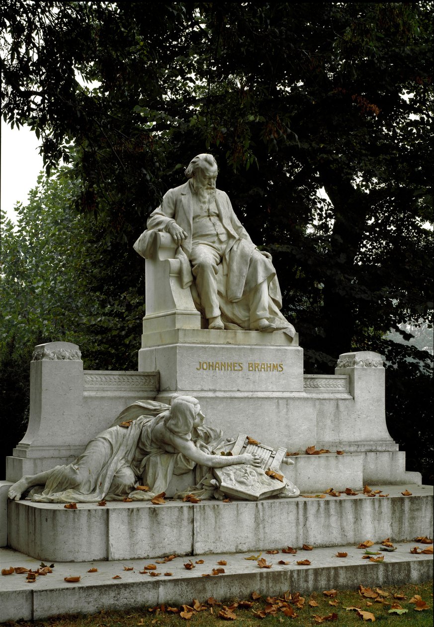 Monument til hyllest til den tyske komponisten Johannes Brahms (1833-1897) regissert av Rudolf von Weyr (1847-1914). Ressel Park, Wien Østerrike av Rudolf von Weyr