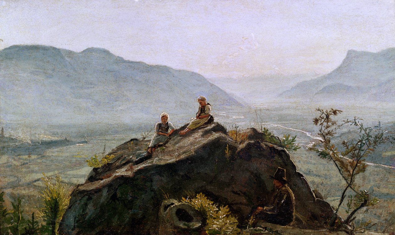 Utsikt over Adige-dalen, 1831 av Rudolph Friedrich Wasmann