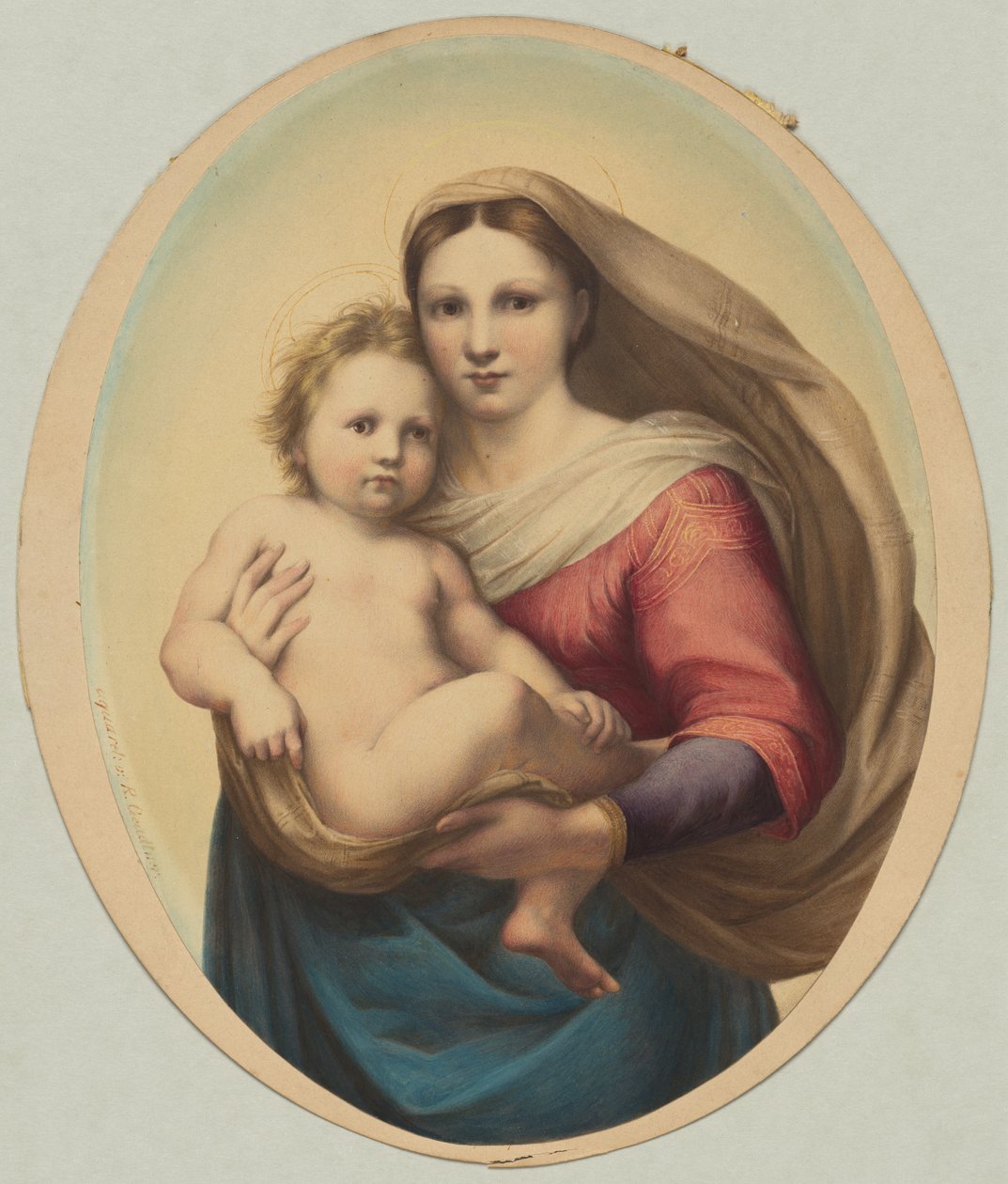Kopi etter Raphaels sixtinske madonna av Rudolph Geudtner