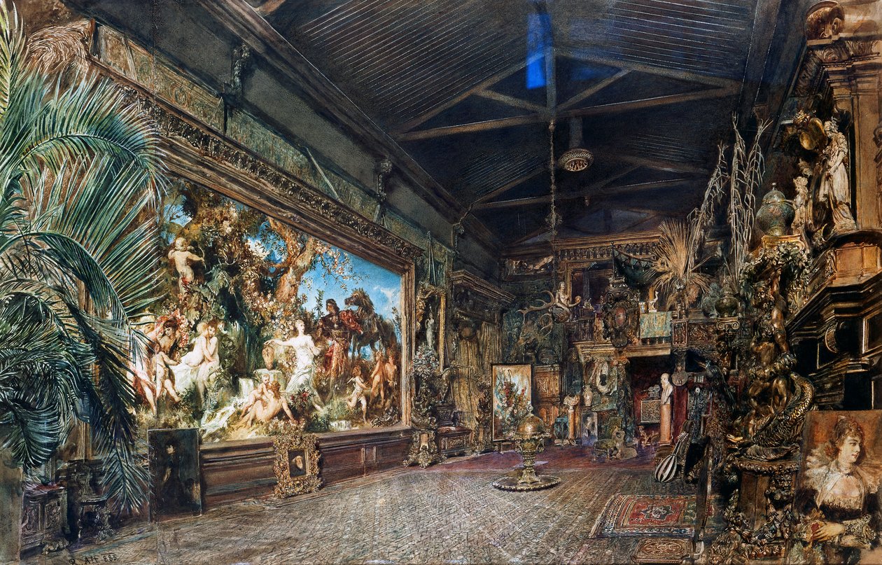 Hans Makarts atelier før auksjon av Rudolf von Alt
