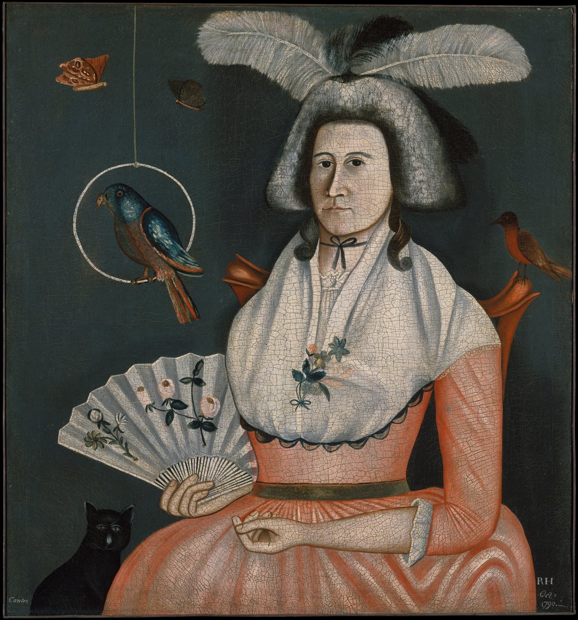 Dame med kjæledyrene hennes (Molly Wales Fobes) av Rufus Hathaway