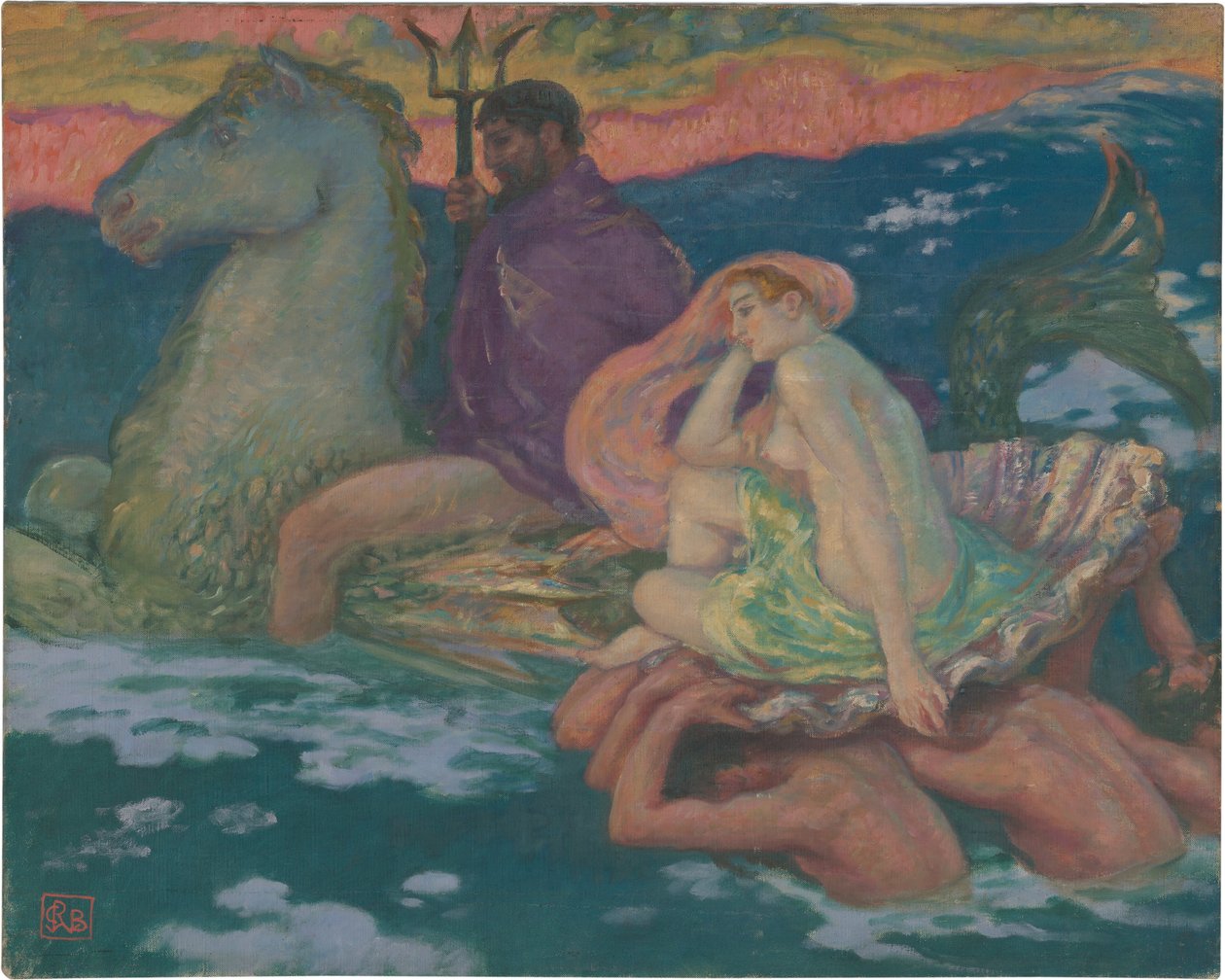 Poseidon og amfitritt av Rupert Bunny