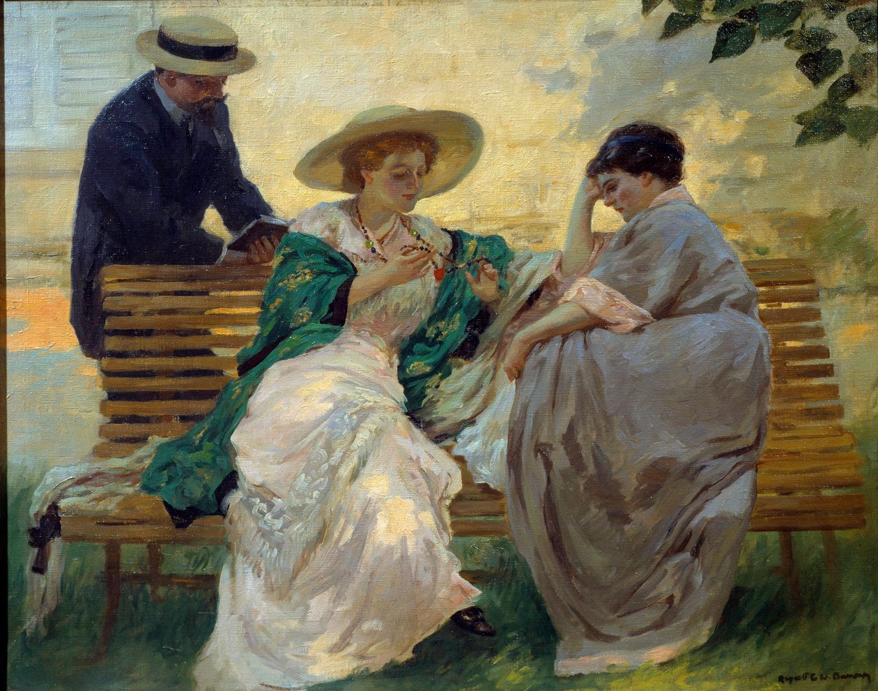 God tid: "The talk"" Gruppe av borgerlige leser på en benk av Rupert Bunny (1864-1947) 1885 av Rupert Charles Wolston Bunny