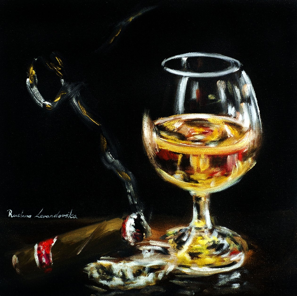 En herreskål, 2025 (olje på lerret) av Ruslana Levandovska