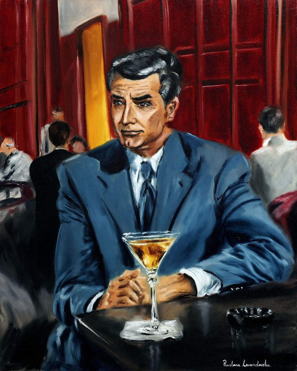 Cary Grant i Nord for nordvest, 2023 (olje på lerret) av Ruslana Levandovska