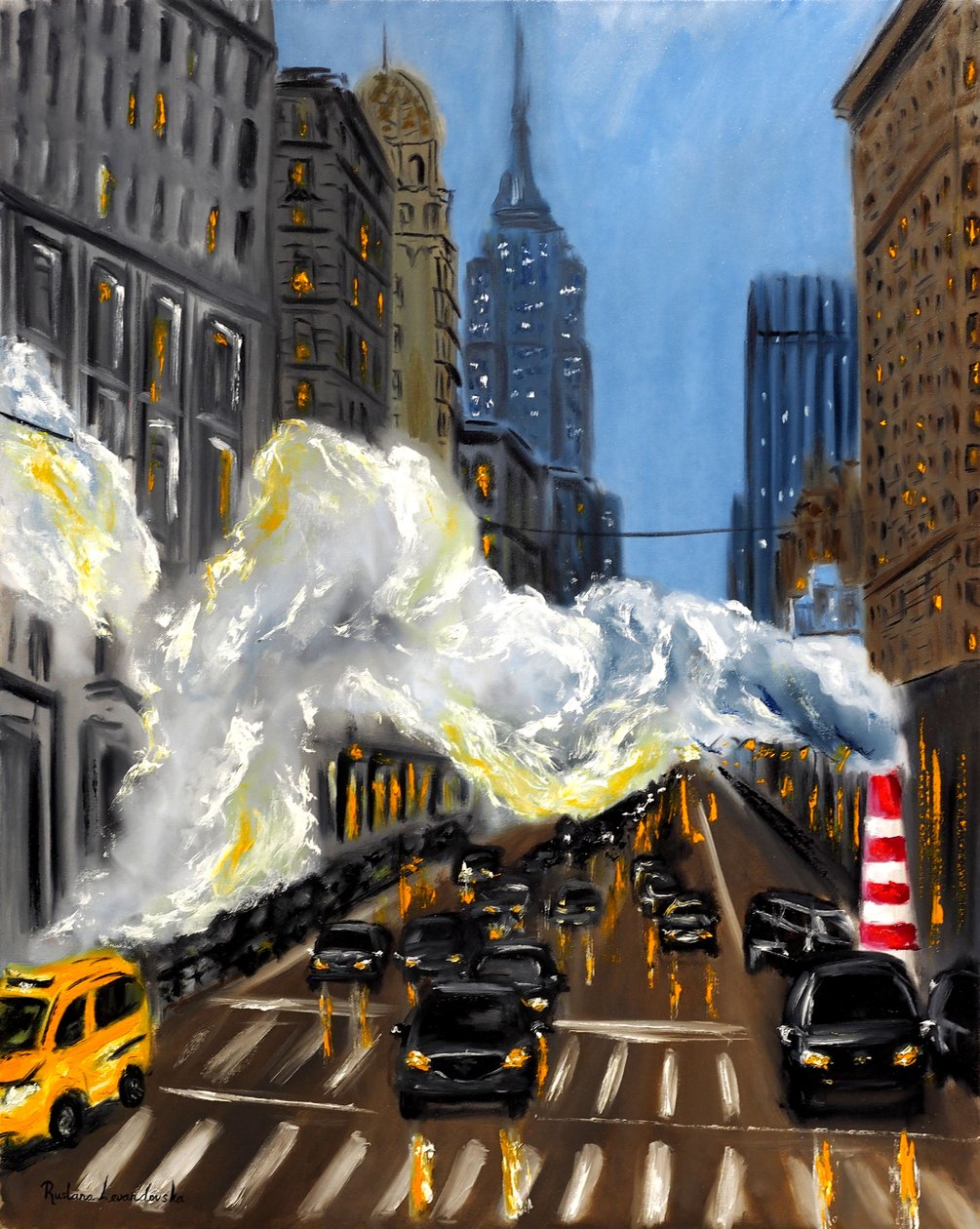Kveld i New York, 2023 (olje på lerret) av Ruslana Levandovska