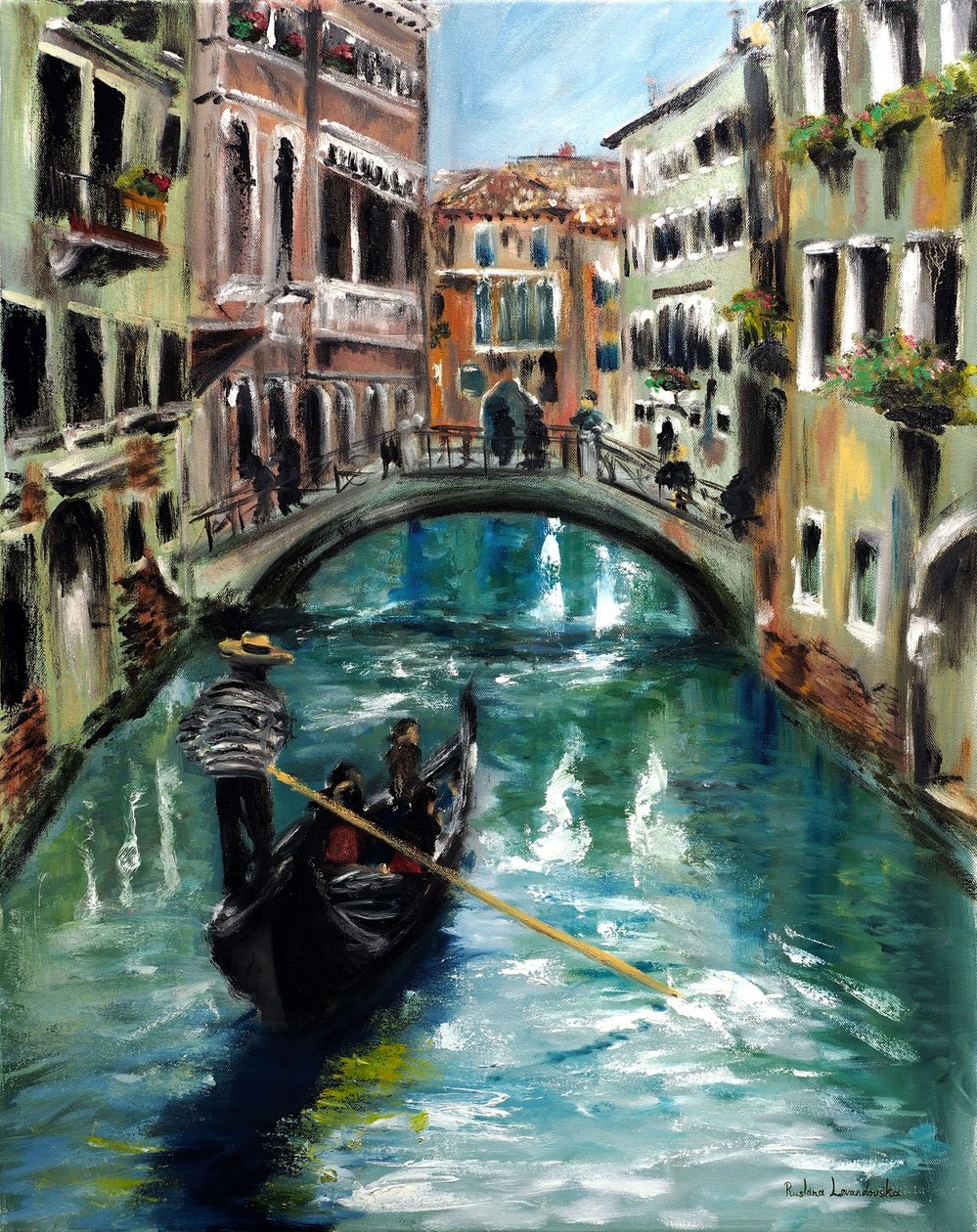 Gondol i Venezia, Italia, 2021 (olje på lerret) av Ruslana Levandovska