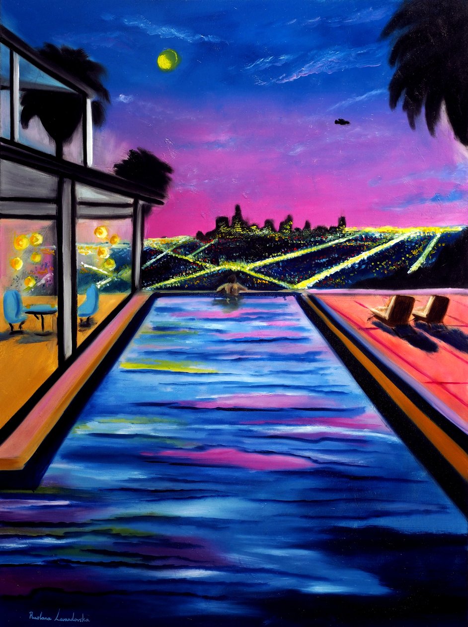 Los Angeles-lysene, 2025 (olje på lerret) av Ruslana Levandovska