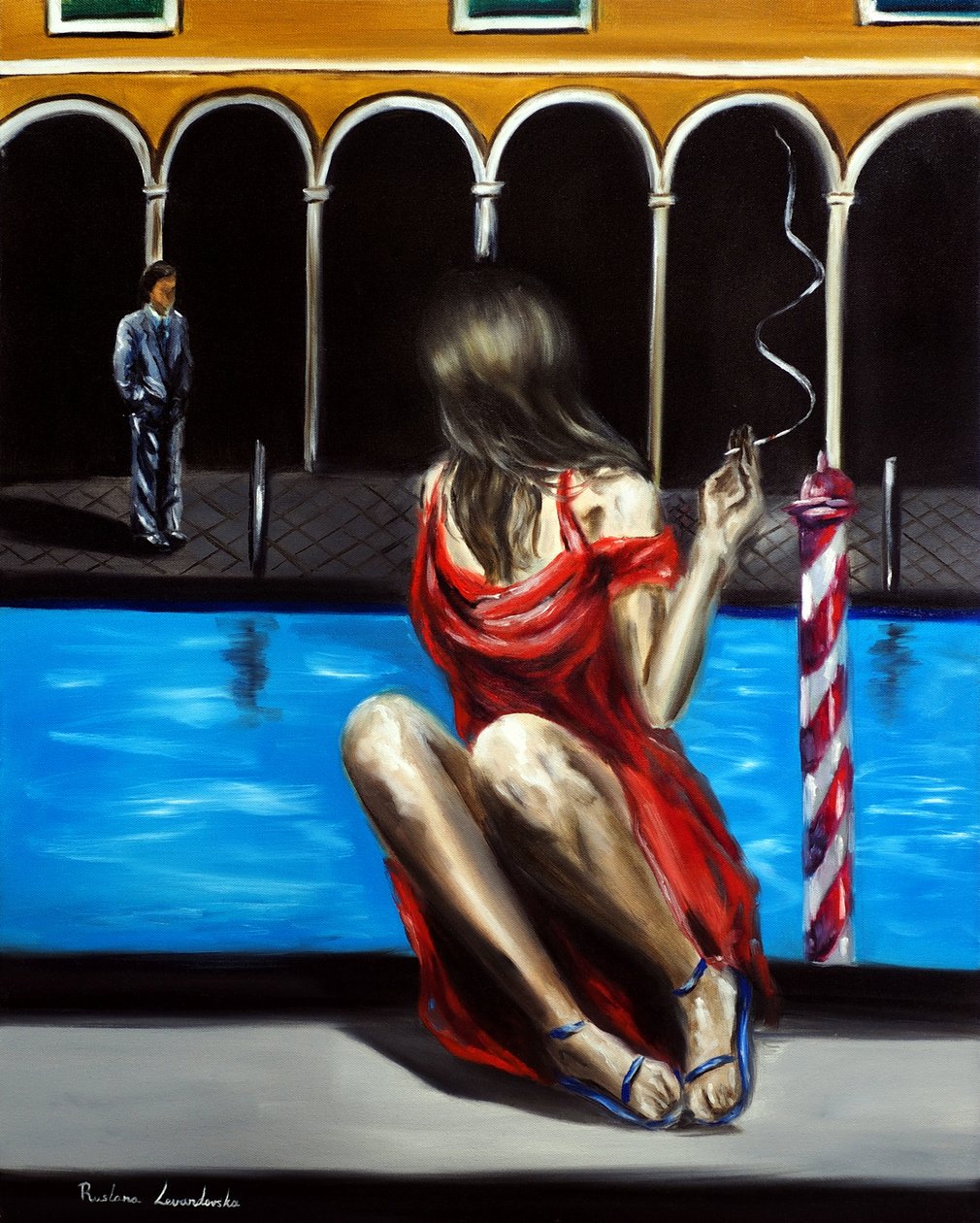 Kjærlighet i Venezia, 2025 (olje på lerret) av Ruslana Levandovska