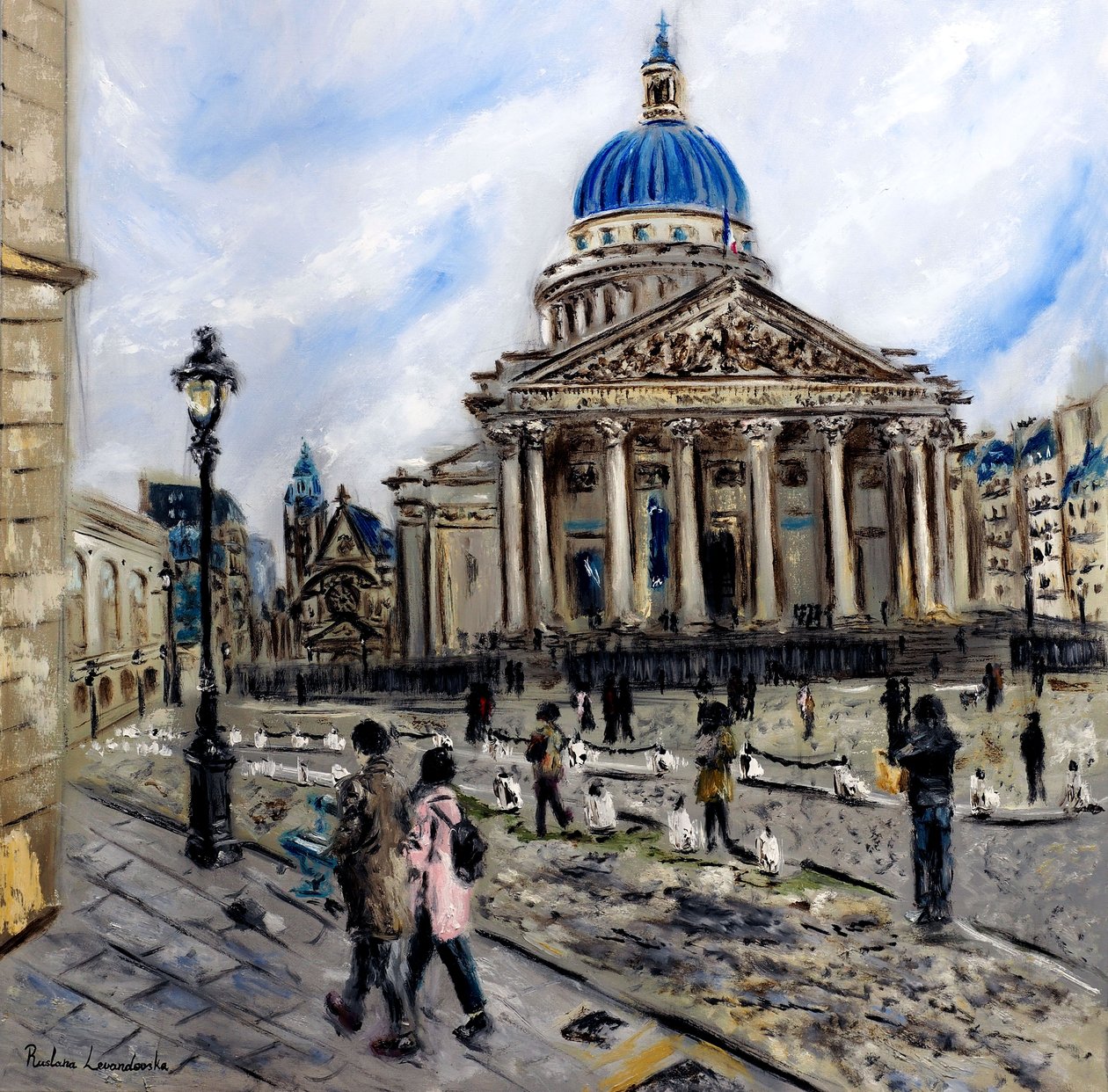 Place du Pantheon Paris, 2022 (olje på lerret) av Ruslana Levandovska