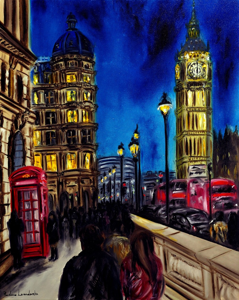 Tidløst London, 2025 (olje på lerret) av Ruslana Levandovska