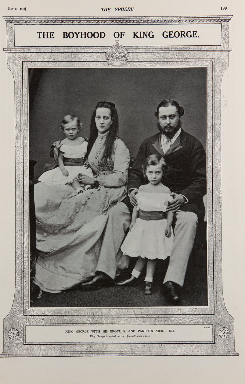 Prinsen og prinsessen av Wales med to av barna sine (1867) av Russell & Sons Photography