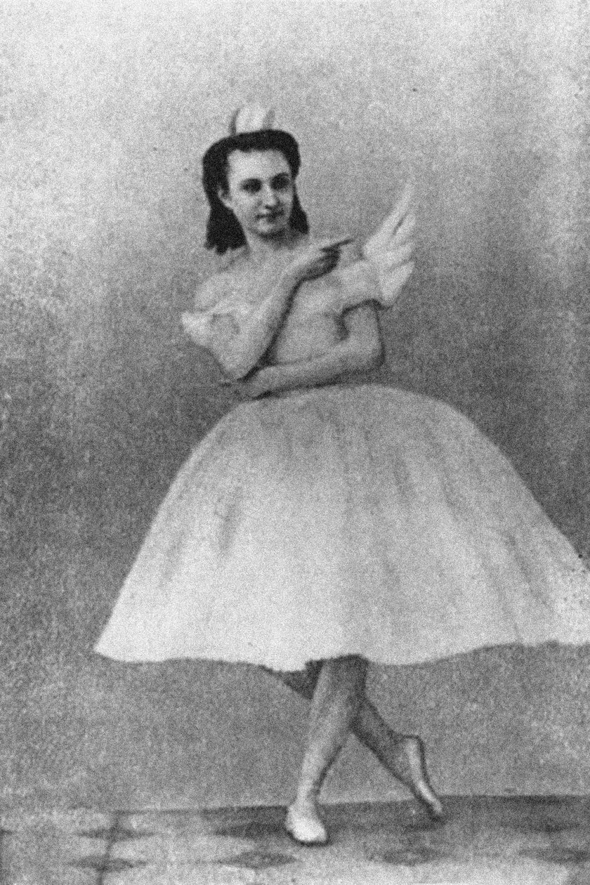 Anna Sobechshanskaya som Odette i Julius Reisingers originalproduksjon av Swan Lake, Moskva, 1877 av Russian Photographer