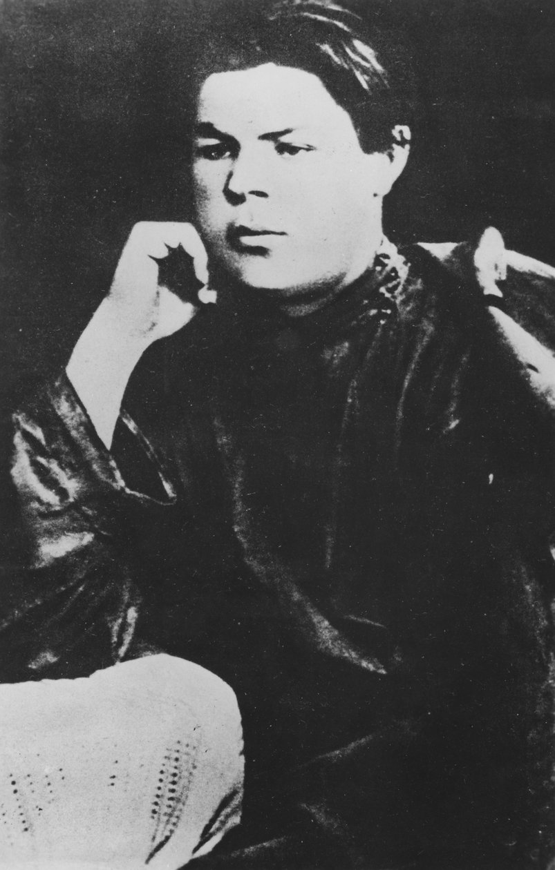 Portrett av Alexei Maximovich Peshkov, kjent som Maxim Gorky, 1887 av Russian Photographer