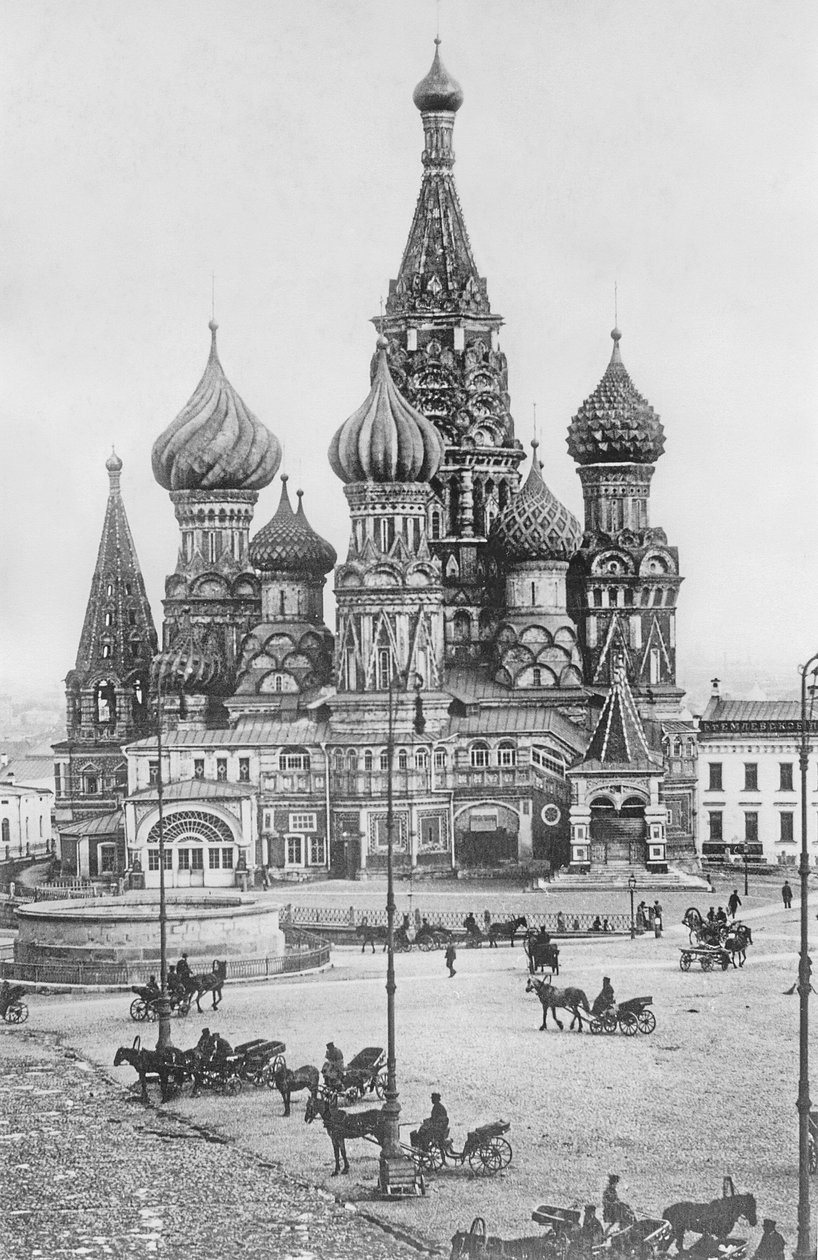 St. Basil den saliges katedral på Den røde plass i Moskva av Russian Photographer