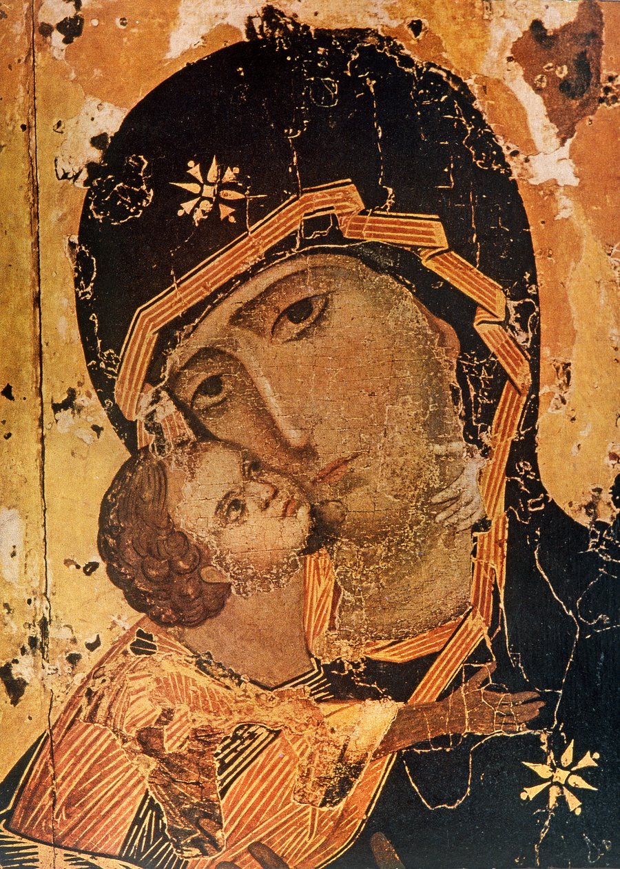 Ikon (olje på trepanel) av Russian School