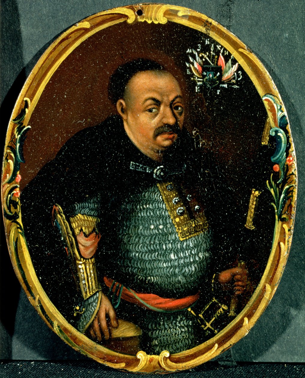 Portrett av Bohdan Khmelnytsky (ca. 1595-1657) av Russian School
