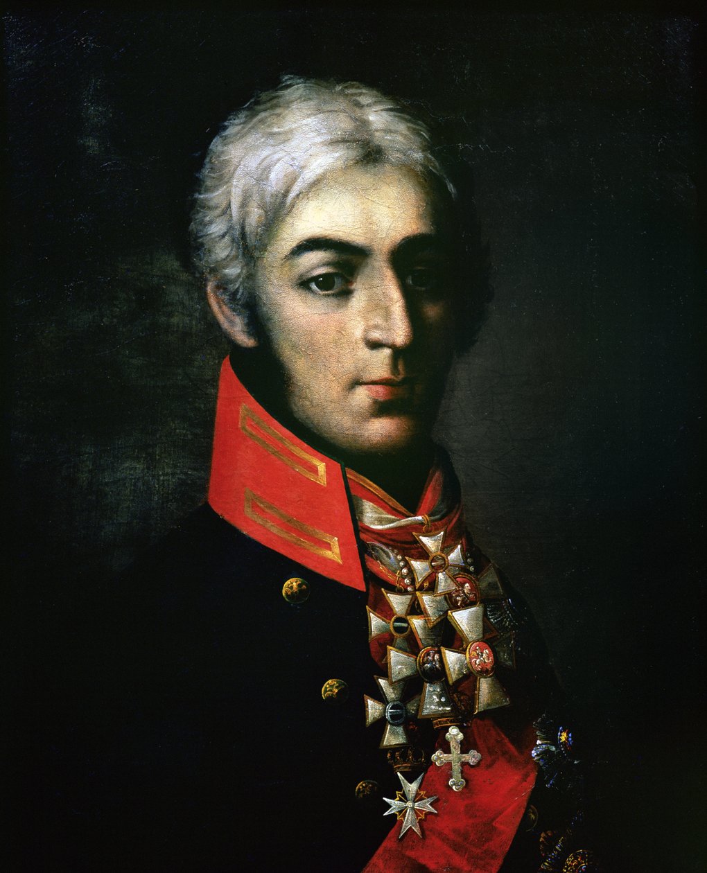 Portrett av prins Peter Bagration (1765-1812) russisk general av Russian School
