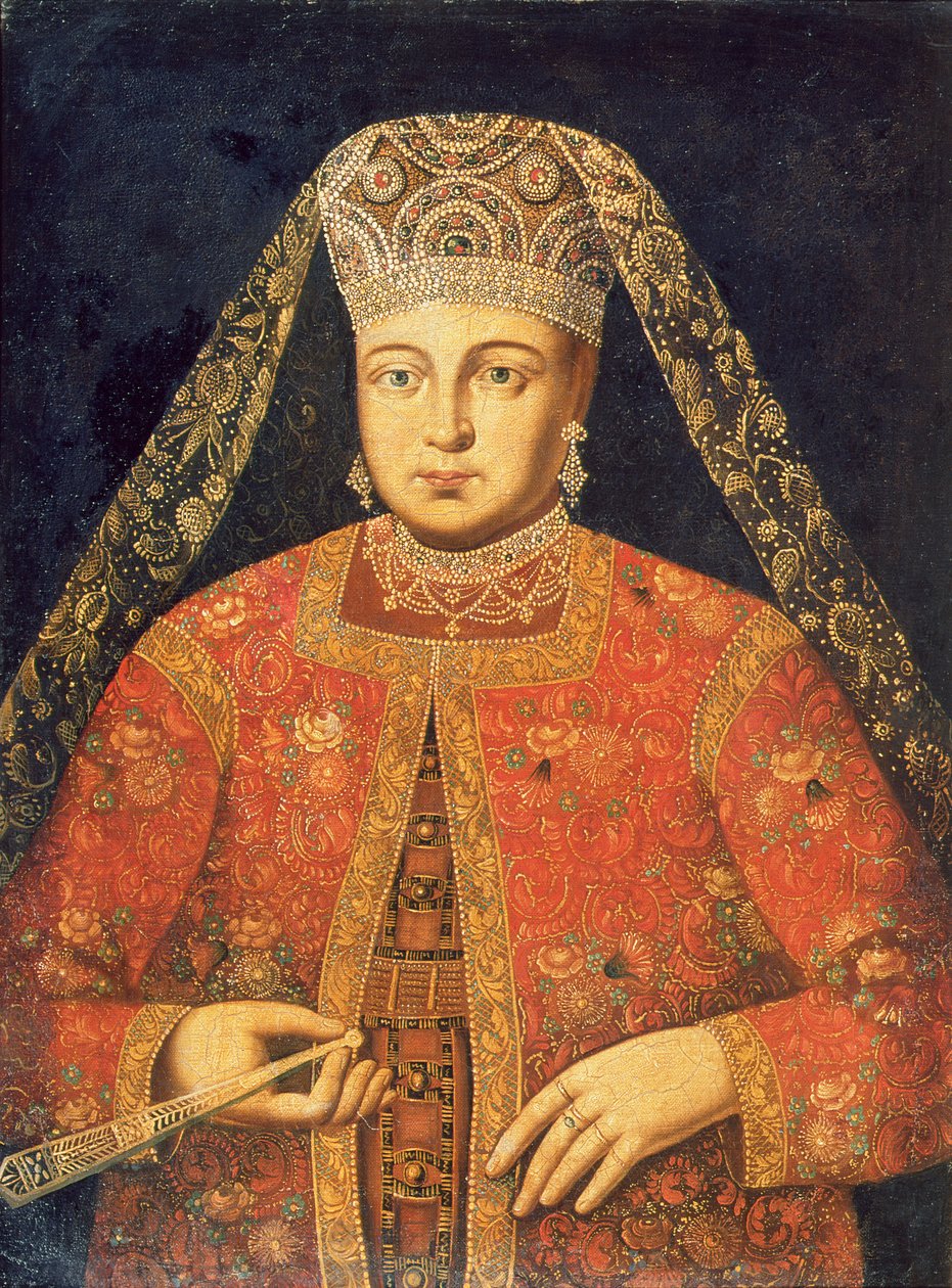 Portrett av Tsarina Marfa Matveyevna (1664-1715) av Russian School