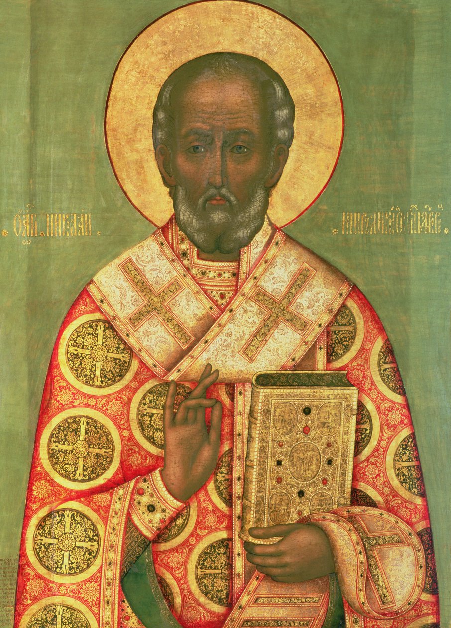 St. Nicholas, Moskva skole (tempera på panel) av Russian School