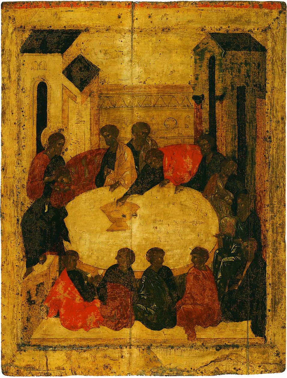 Nattverden (tempera og bladgull på panel) av Russian School