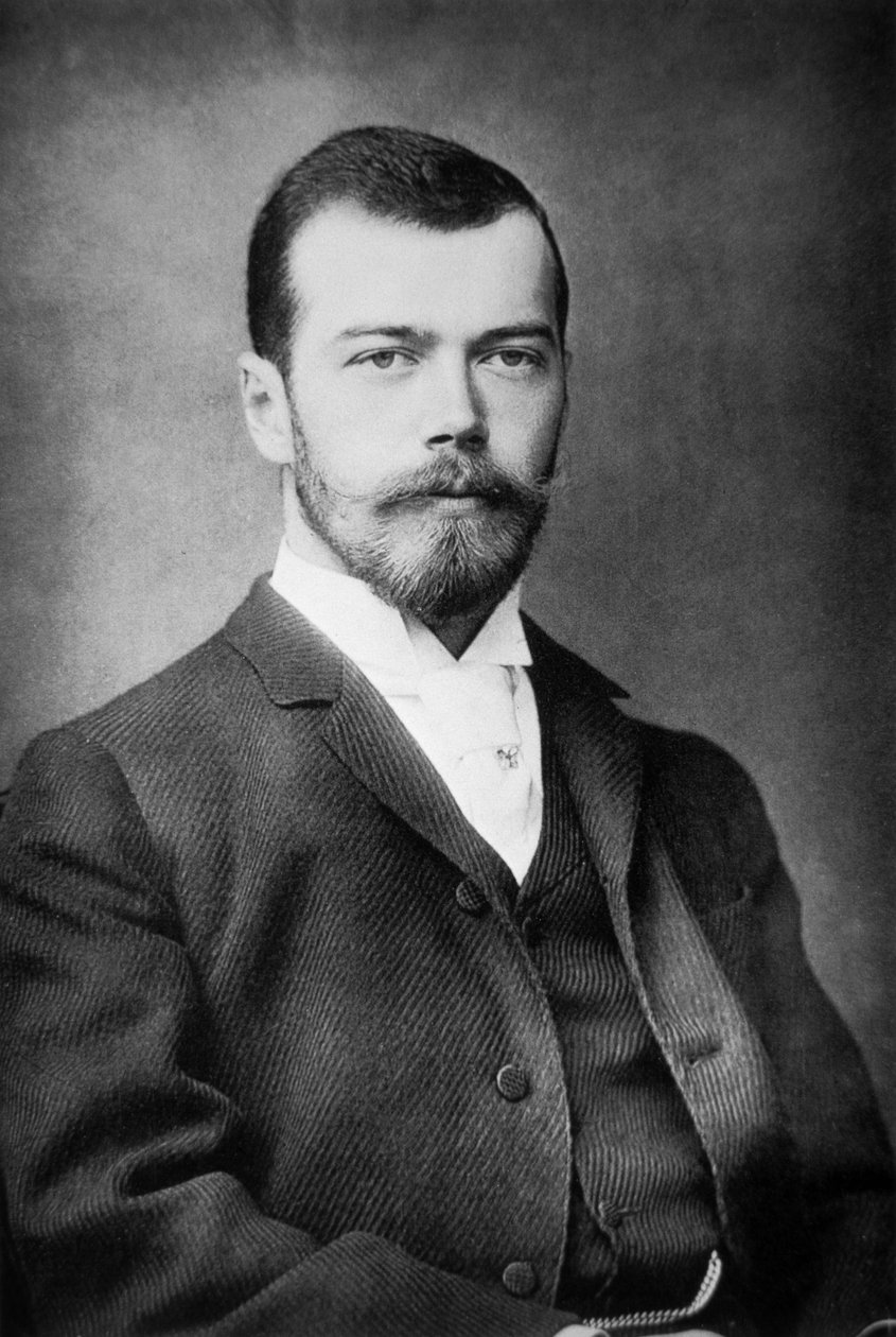 Nicholas II av Tsarevich, ca. 1892 (s/h-bilde) av Russian Photographer