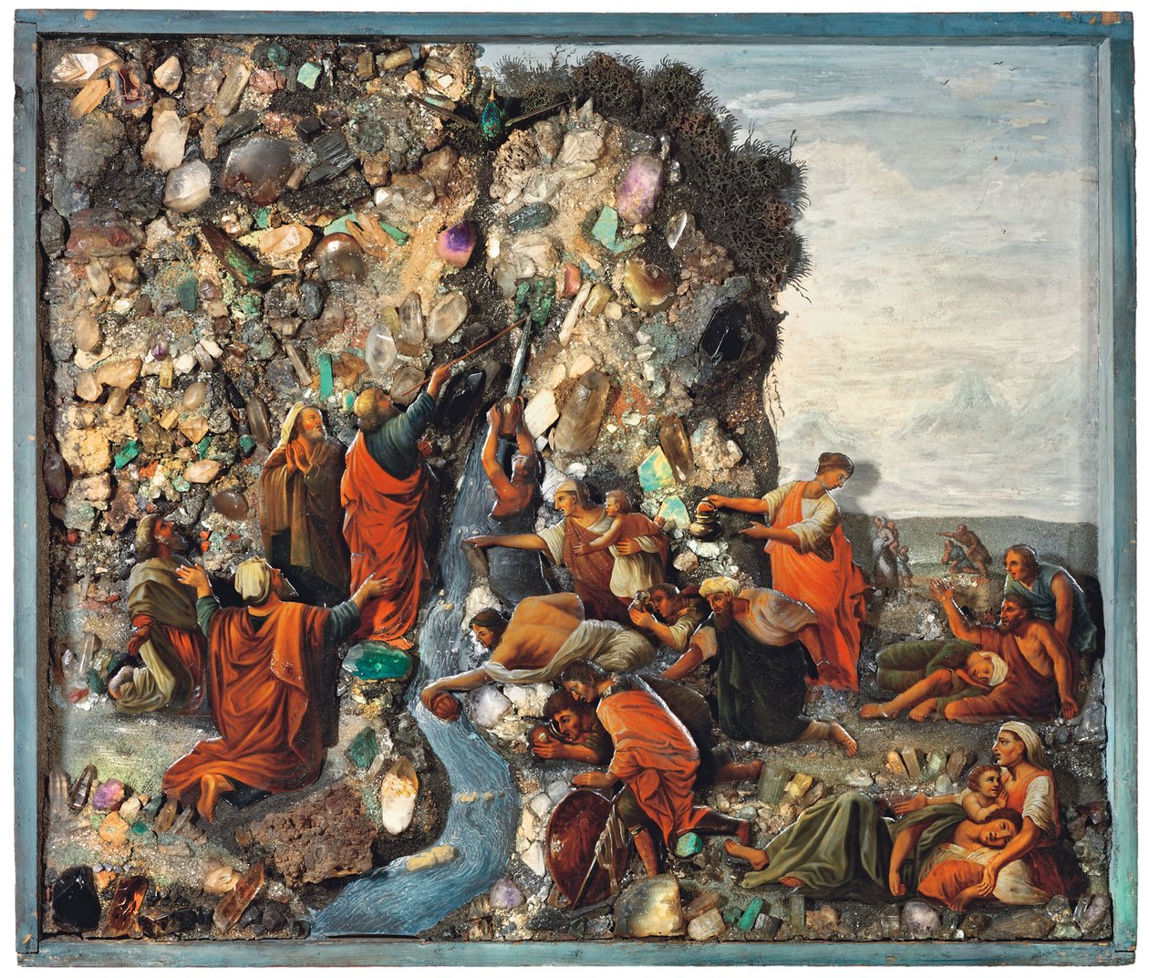 Et ikon som viser Moses som slår mot fjellet, tidlig på 1800-tallet av Russian School