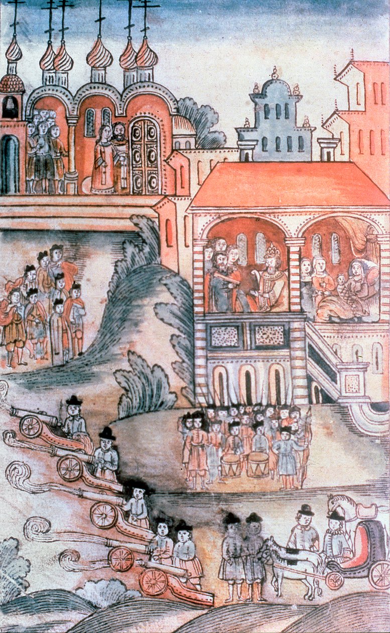 Feiring av fødselen til Peter I (1672-1725) fra Russland av Russian School