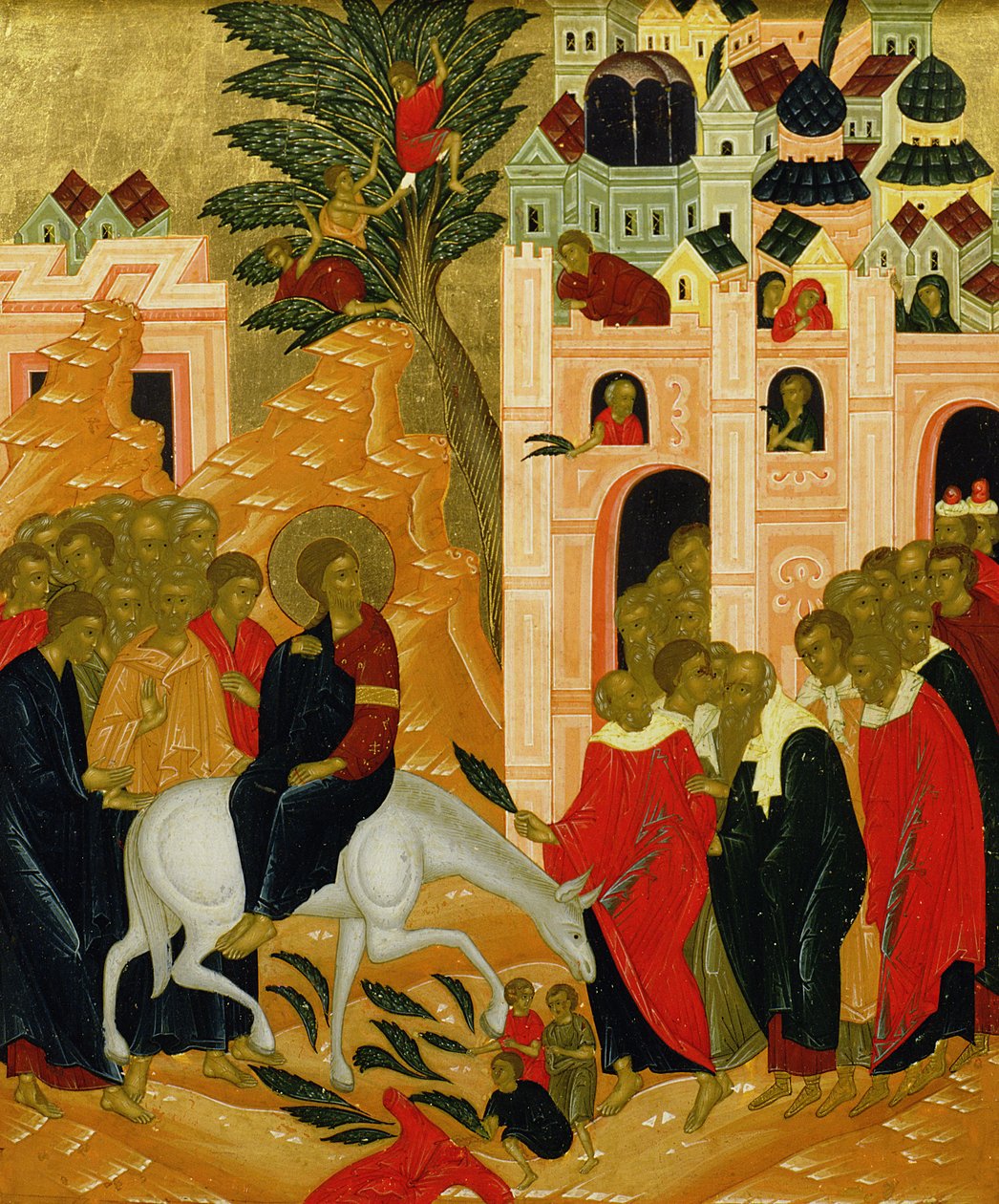 Kristi inntog i Jerusalem, ikon av Russian School