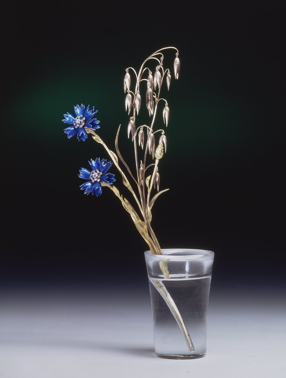 Cornflowers and Ears of Corn, Faberge Workshop, 1880-tallet av Russian School