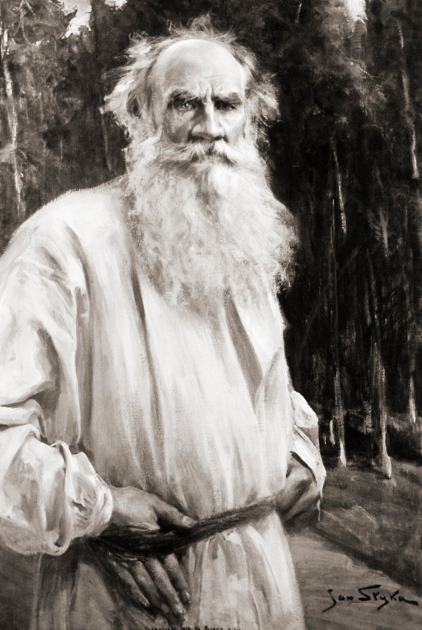 Grev Leo Tolstoy, etter et maleri av Jan Styka (litho) av Russian School