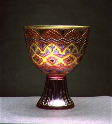 Emaljert skål med enkel geometrisk design, sannsynligvis provinsiell, 1880 (emalje) av Russian School