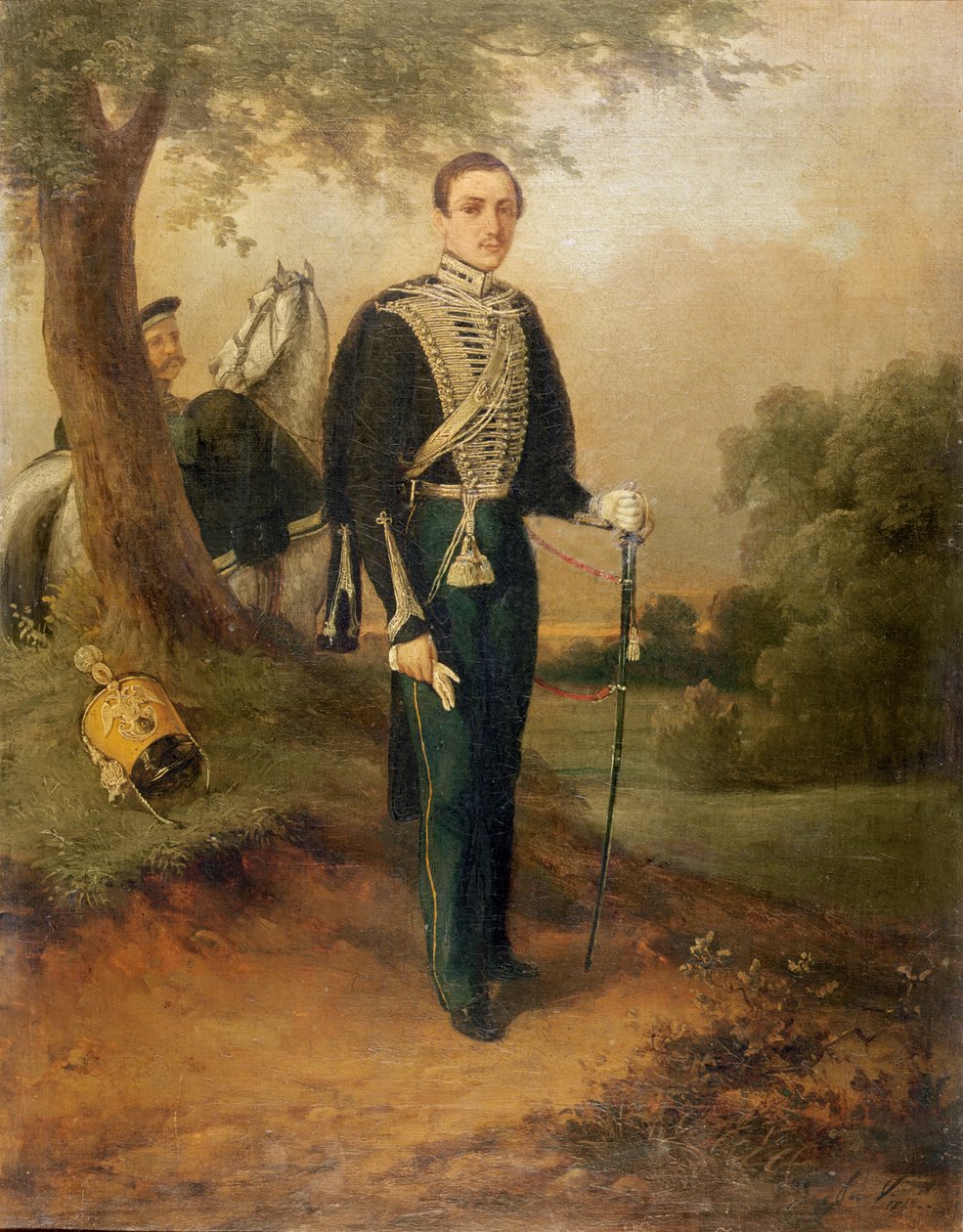 Mikhail Yurievich Lermontov (1814–41) av Russian School