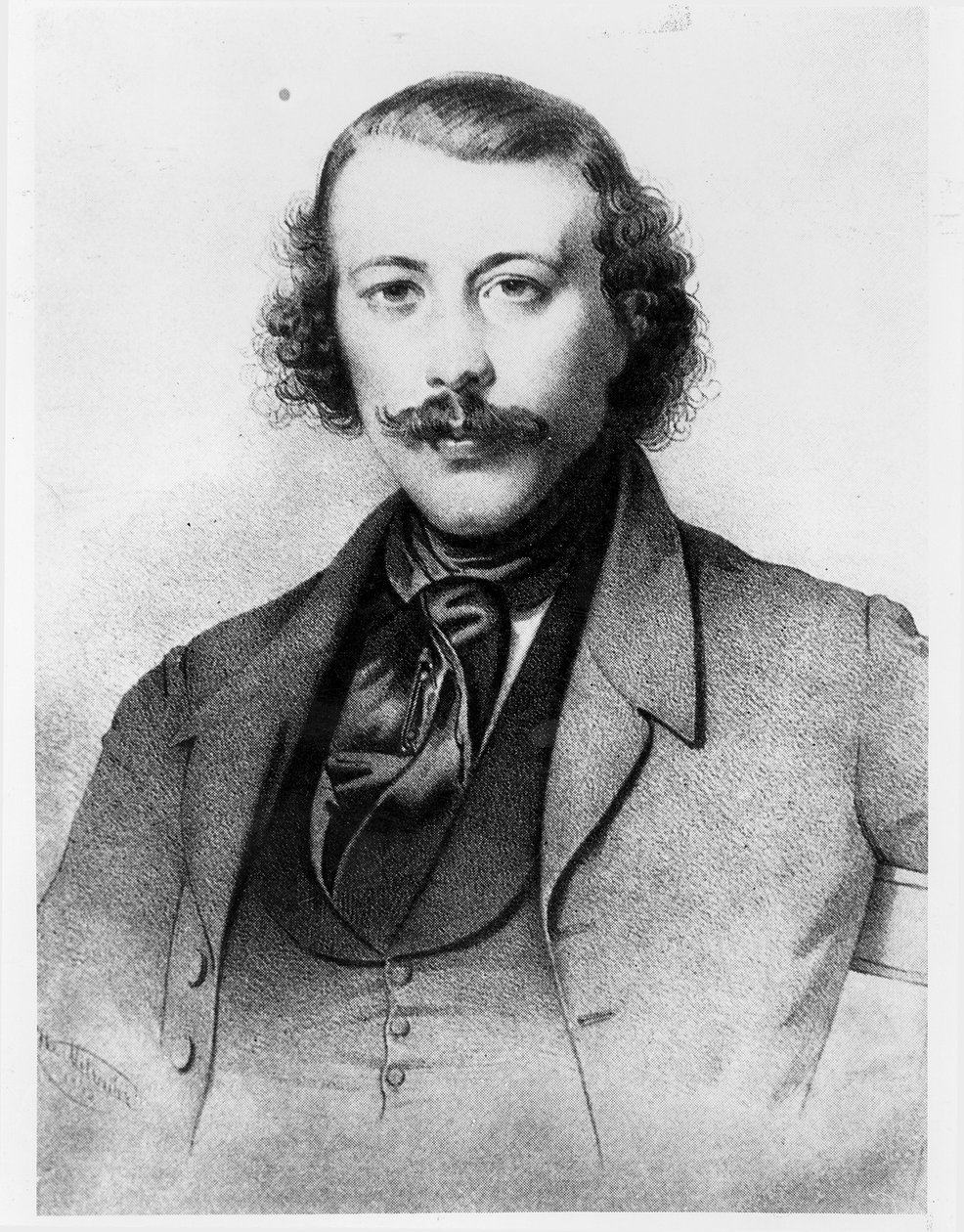 Portrett av Mikhail Alexandrovich Bakunin (1814-76) 1843 av Russian School