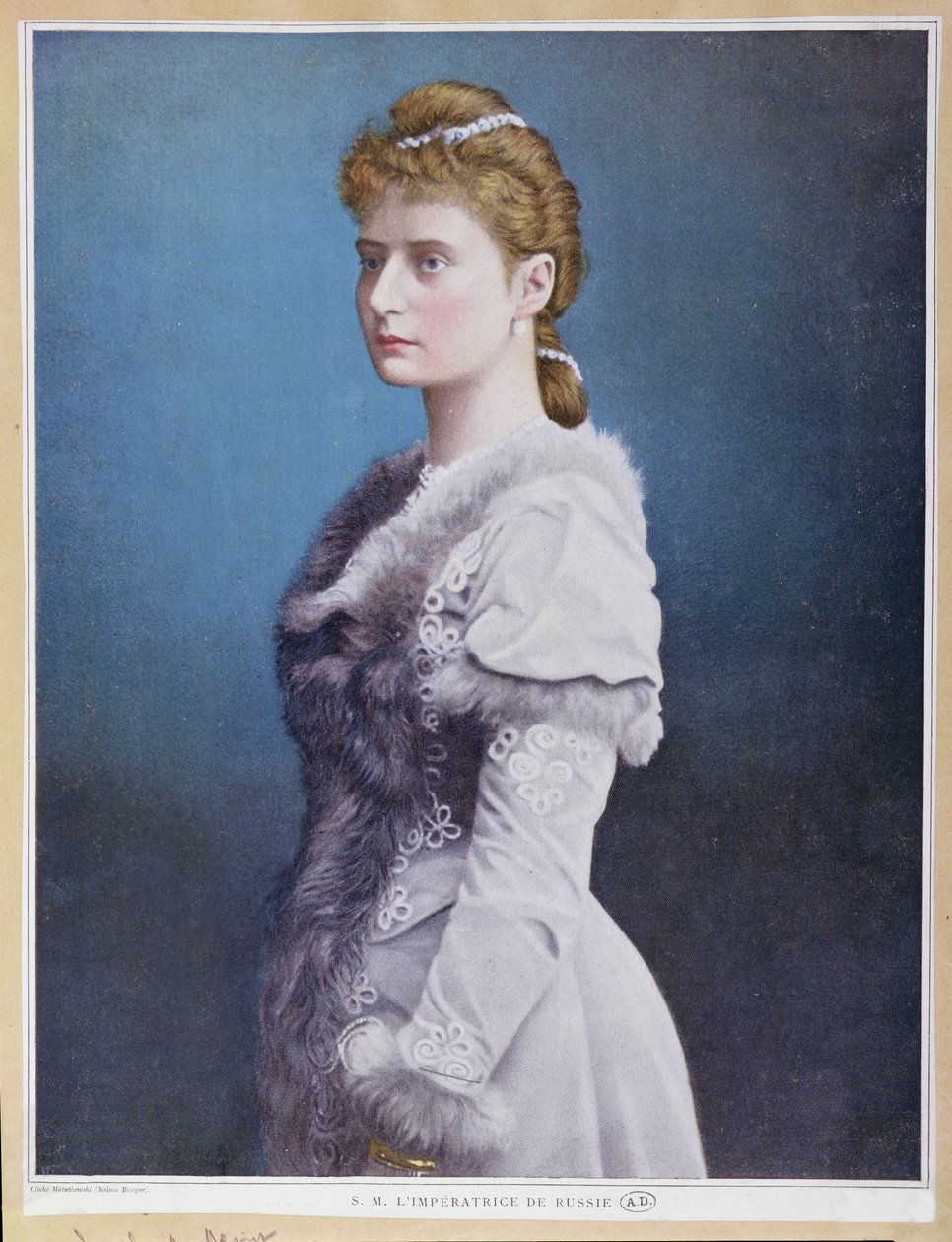 Portrett av tsarina Alexandra Feodorovna (1872-1918) ca. 1898 av Russian School