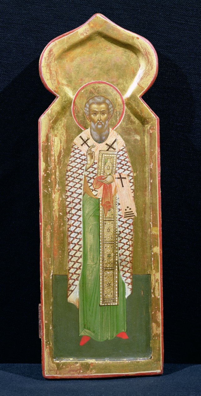 St. Gregory of Palamas, ikon (tempera på panel) av Russian School