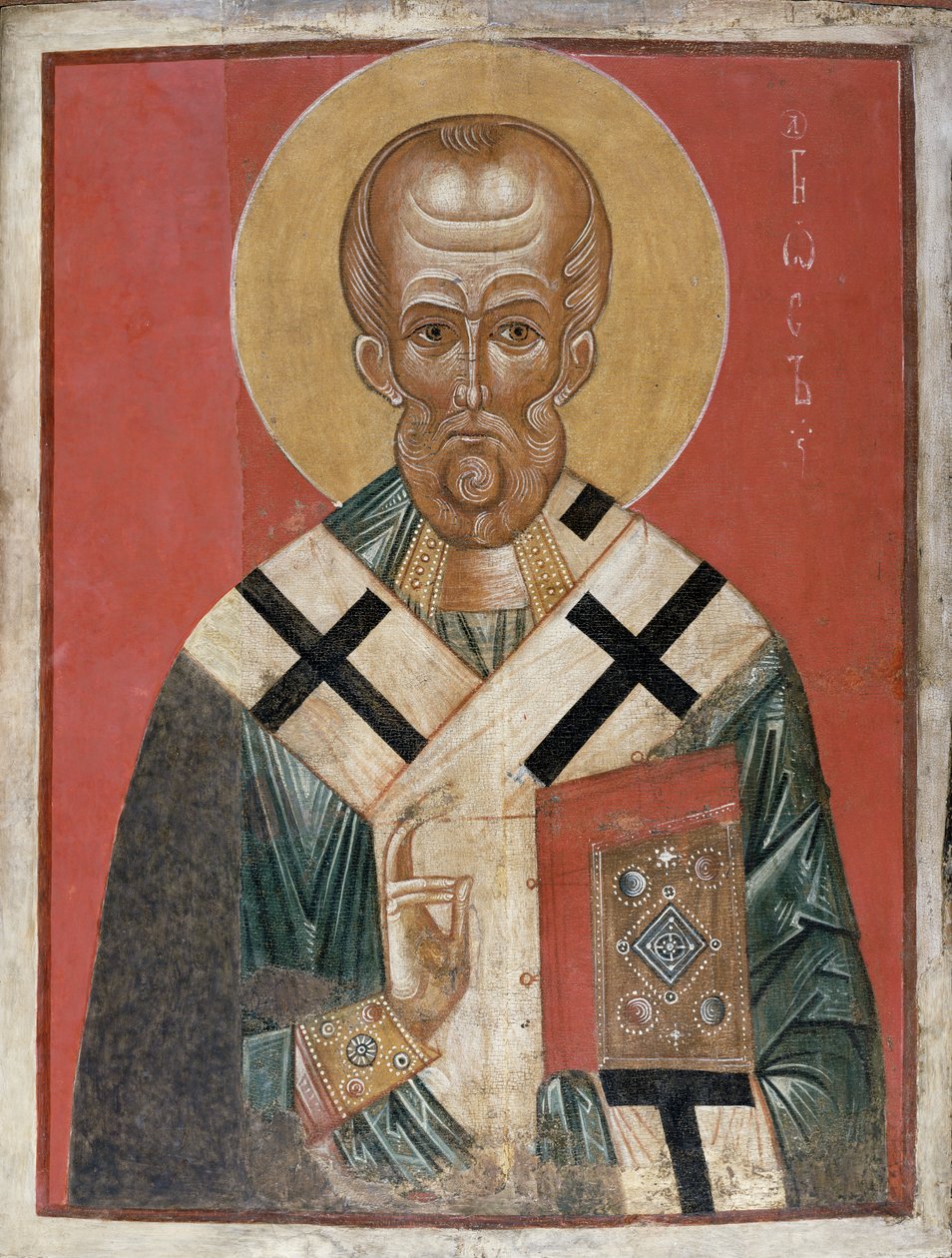 St. Nicholas, Novgorod skole, ca. 1300 (tempera på gesso) av Russian School