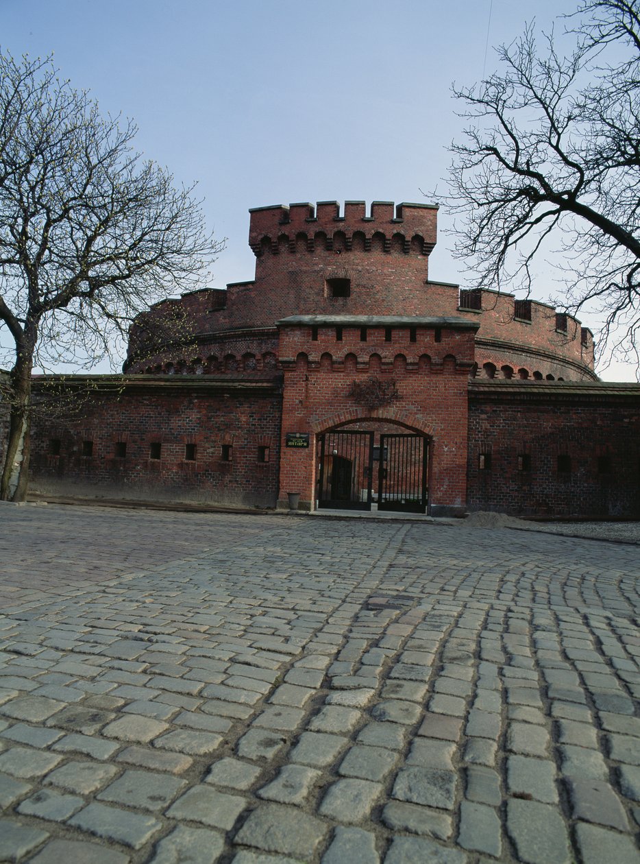 Utsikt over Dohna Tower, som huser Amber Museum av Russian School
