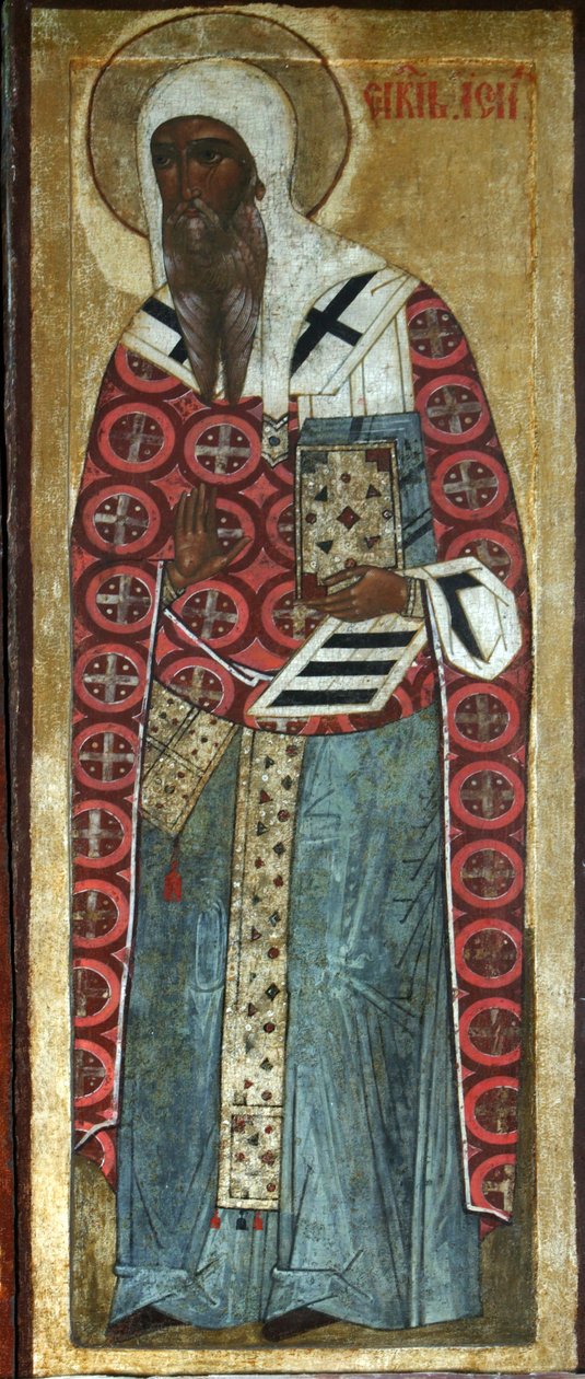 Den hellige Jesaja av Rostov, 1500-tallet. av Russian icon.