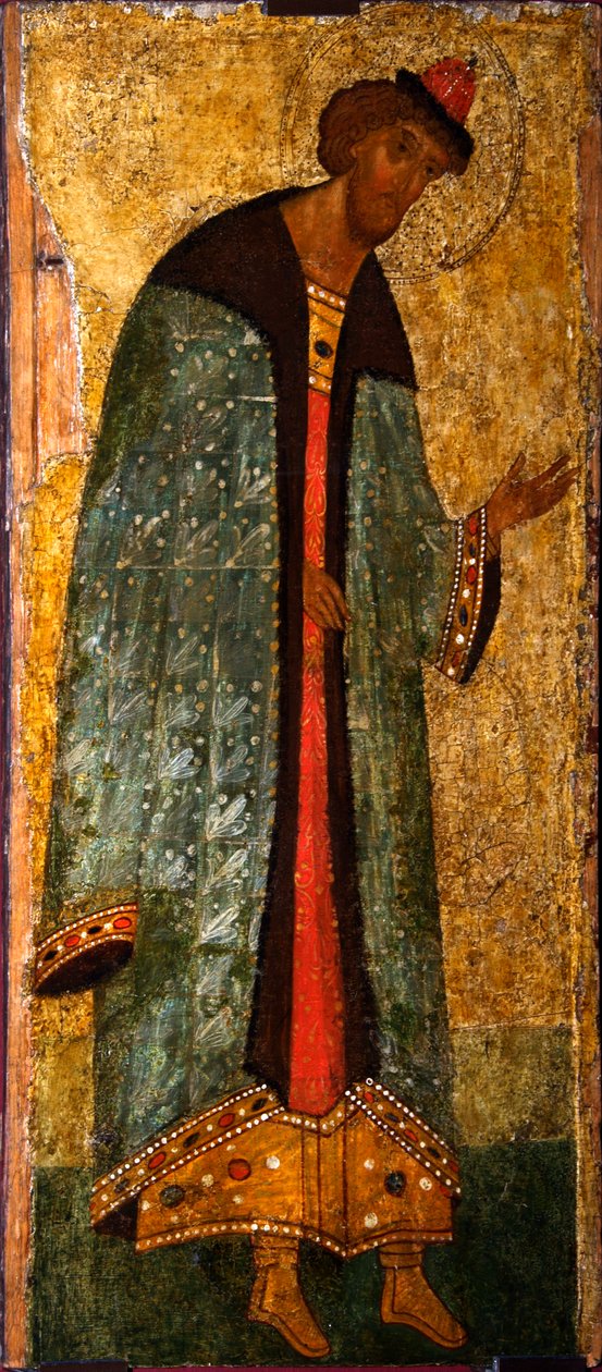 Saint Prince Boris, 1400-tallet. av Russian icon.