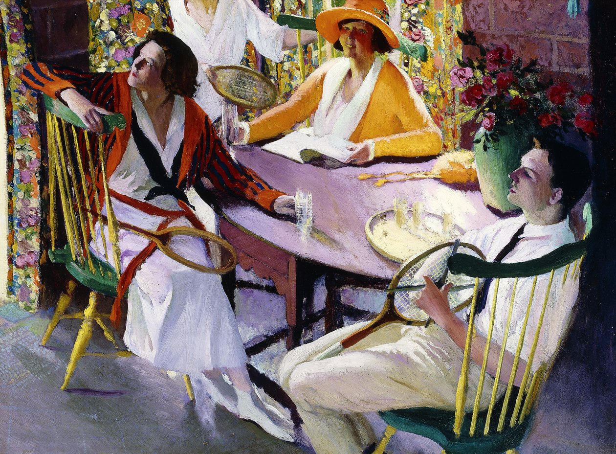 After Tennis, ca. 1921-25 (olje på panel) av Rutherford Boyd