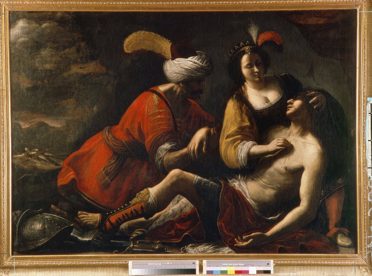Tancred og Herminie. Episode av det befriede Jerusalem (1581) av Le Tasse (Torquato Tasso av Rutilio Manetti