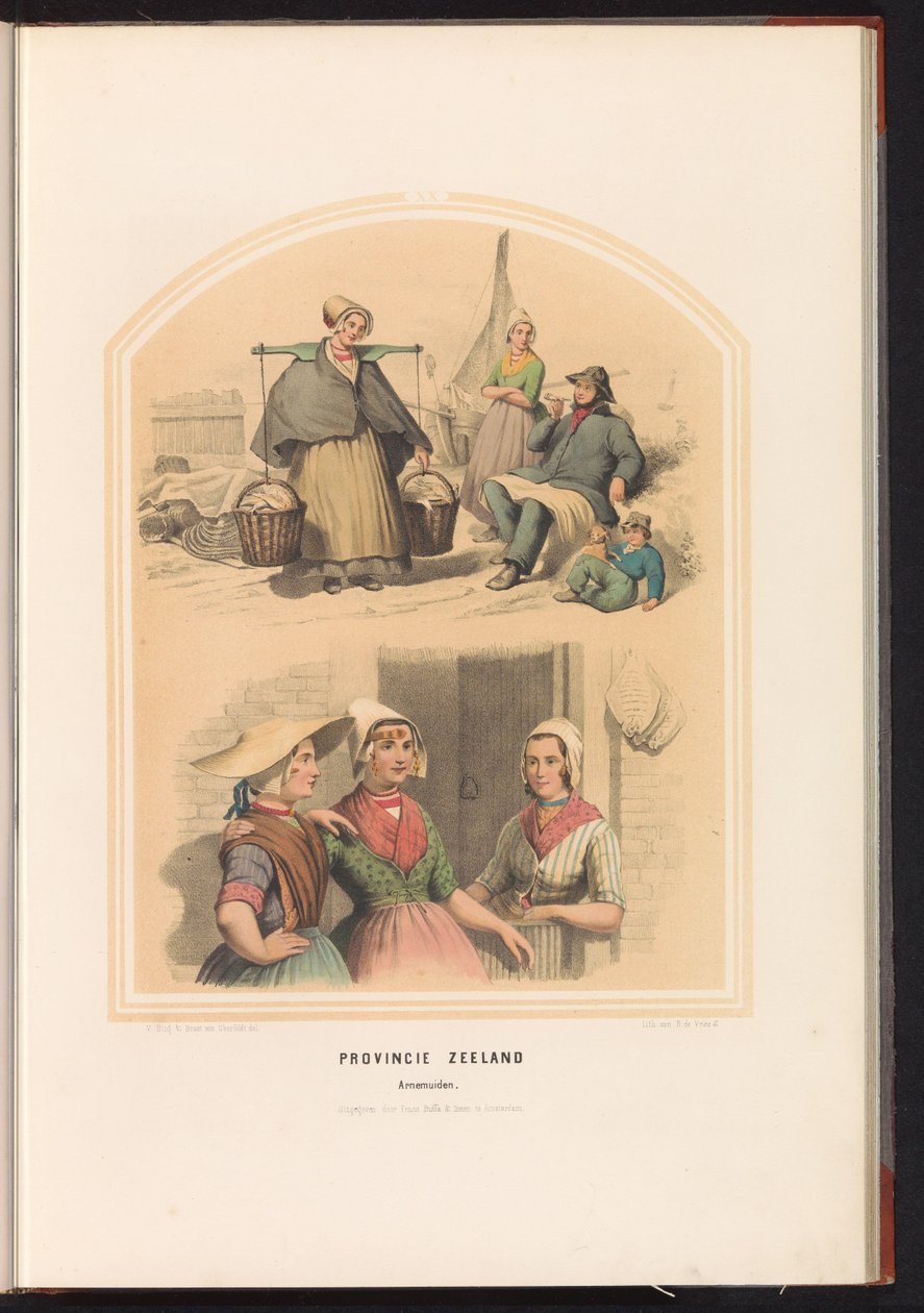 Tradisjonelle drakter av Arnemuiden i Zeeland, 1857-provinsen Zeeland. Arnemuiden / XX (tittel på objekt) av Ruurt de Vries
