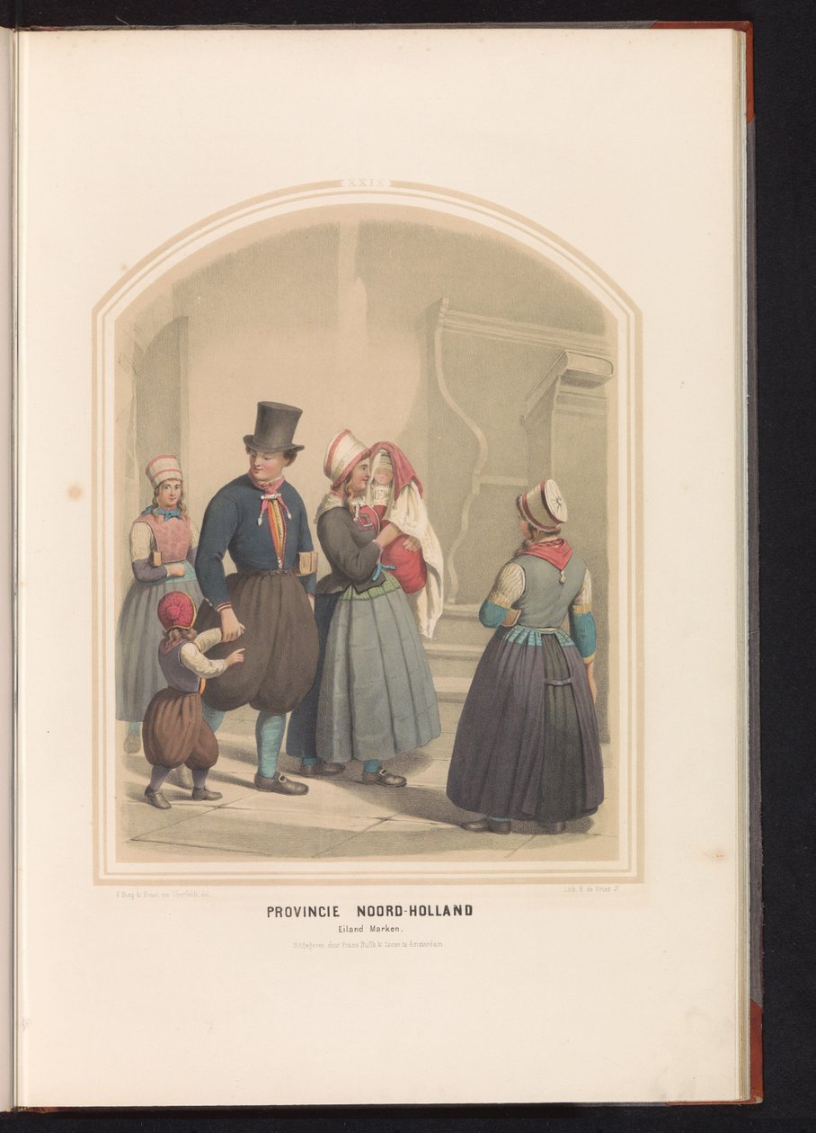 Tradisjonell drakt av øya Marken i Nord-Holland, 1857 Provinsen Nord-Holland. Øya Marken / XXIX (tittel på objekt) av Ruurt de Vries